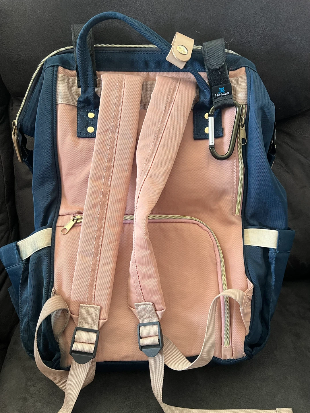 Hofmoll Diaper Bag Backpack - Navy/Pink - photo 2