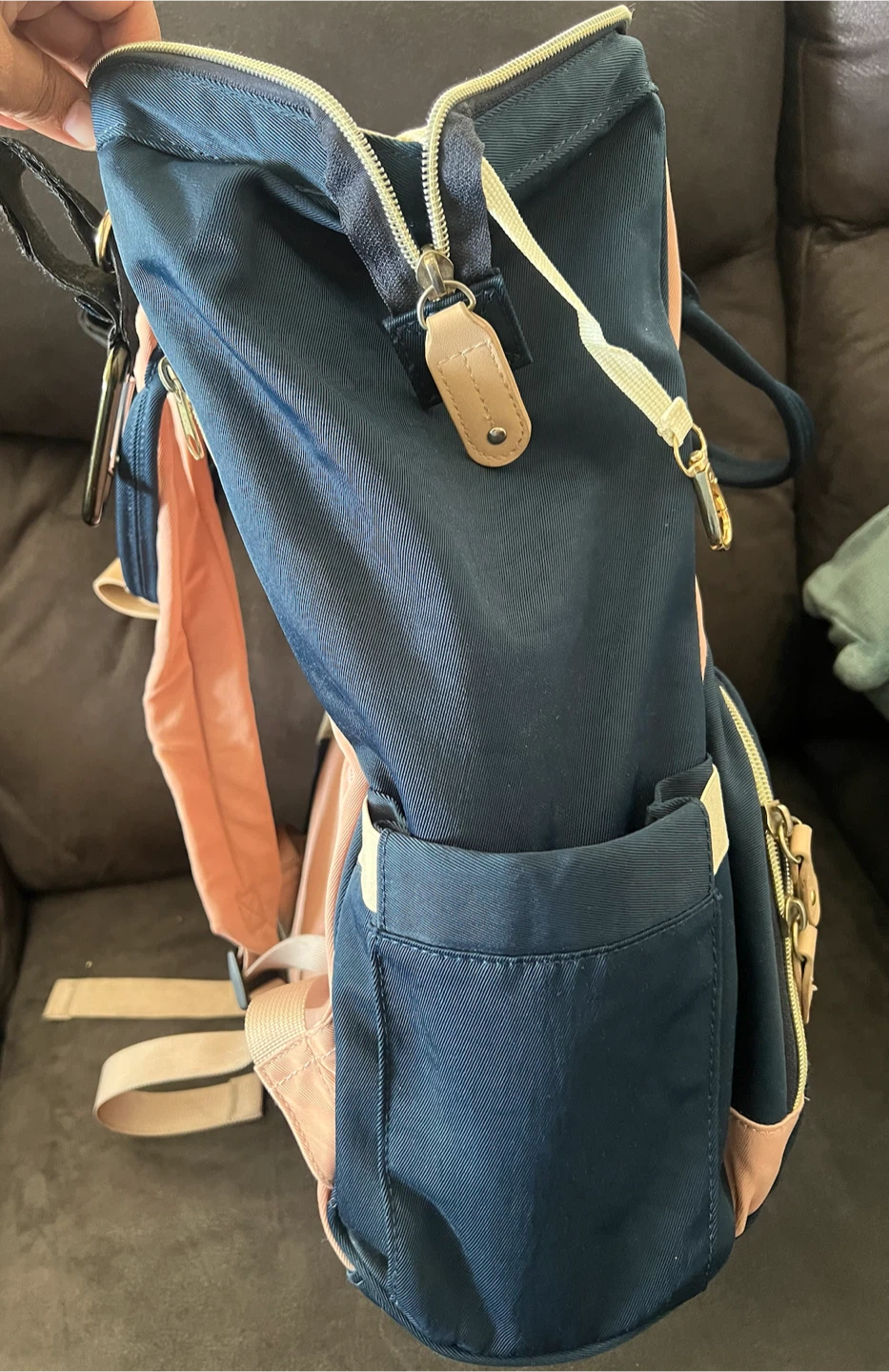 Hofmoll Diaper Bag Backpack - Navy/Pink - photo 3