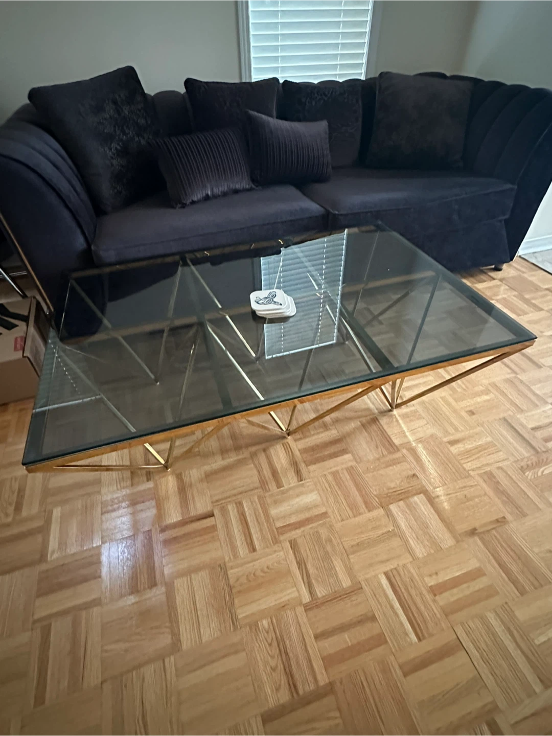 Gold and Glass Coffee Table