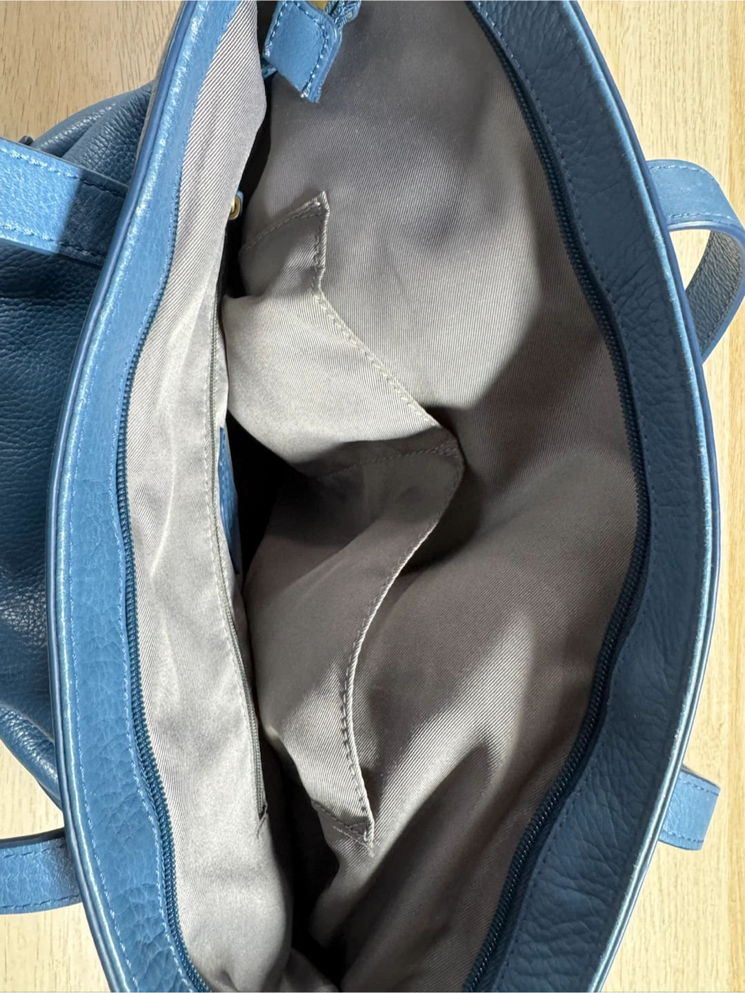 Fossil Leather Tote Bag - Blue - photo 2