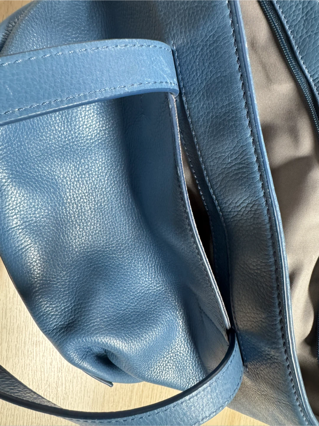 Fossil Leather Tote Bag - Blue - photo 4