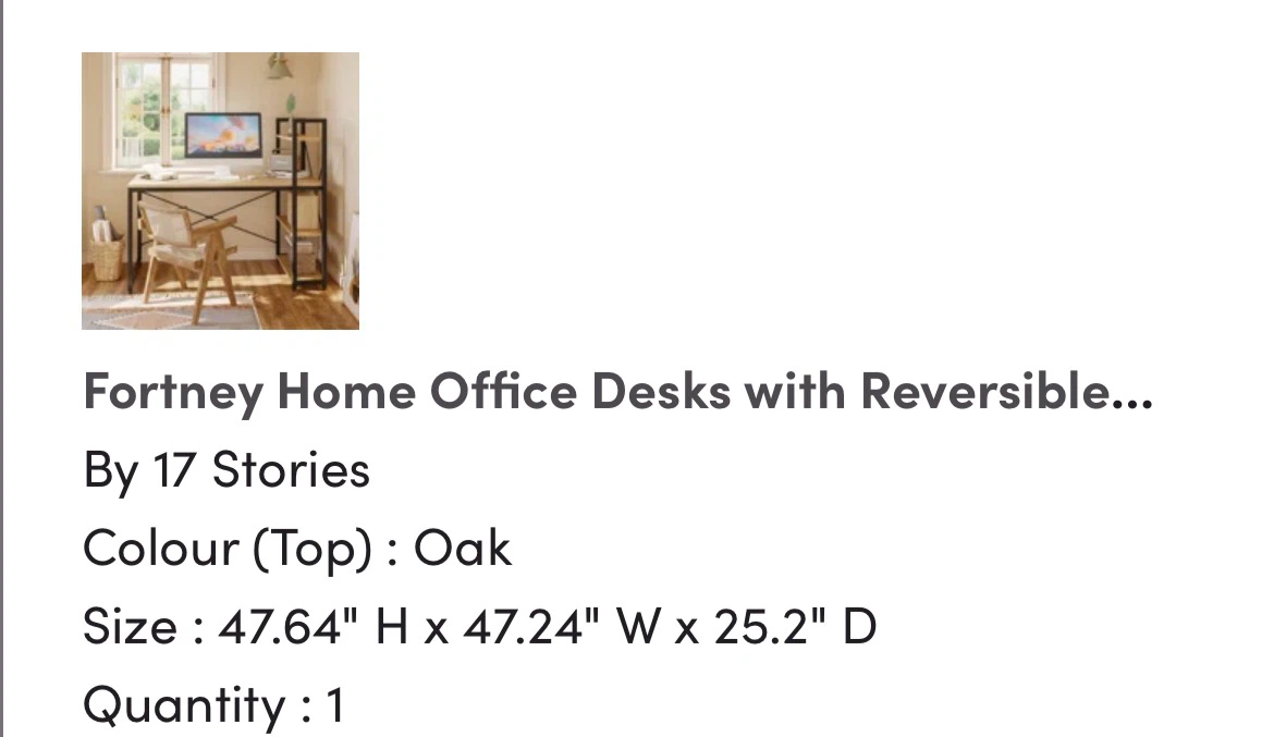 17 Stories Fortney Home Office Desk - photo 5