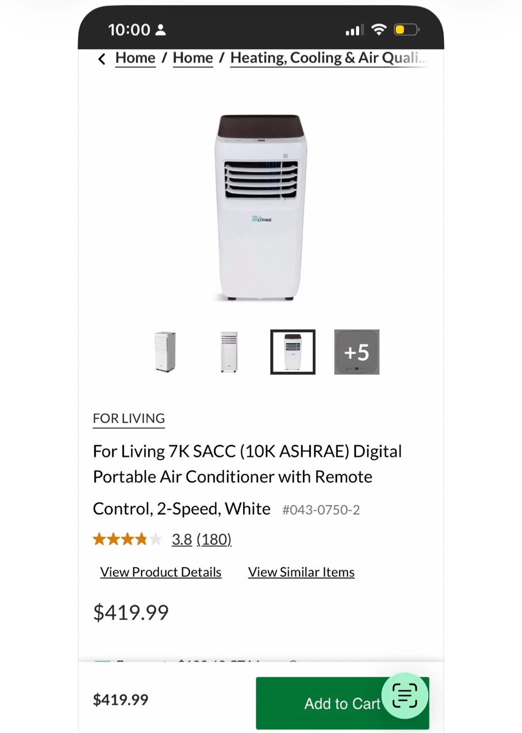 For Living 7K SACC Portable Air Conditioner - photo 5