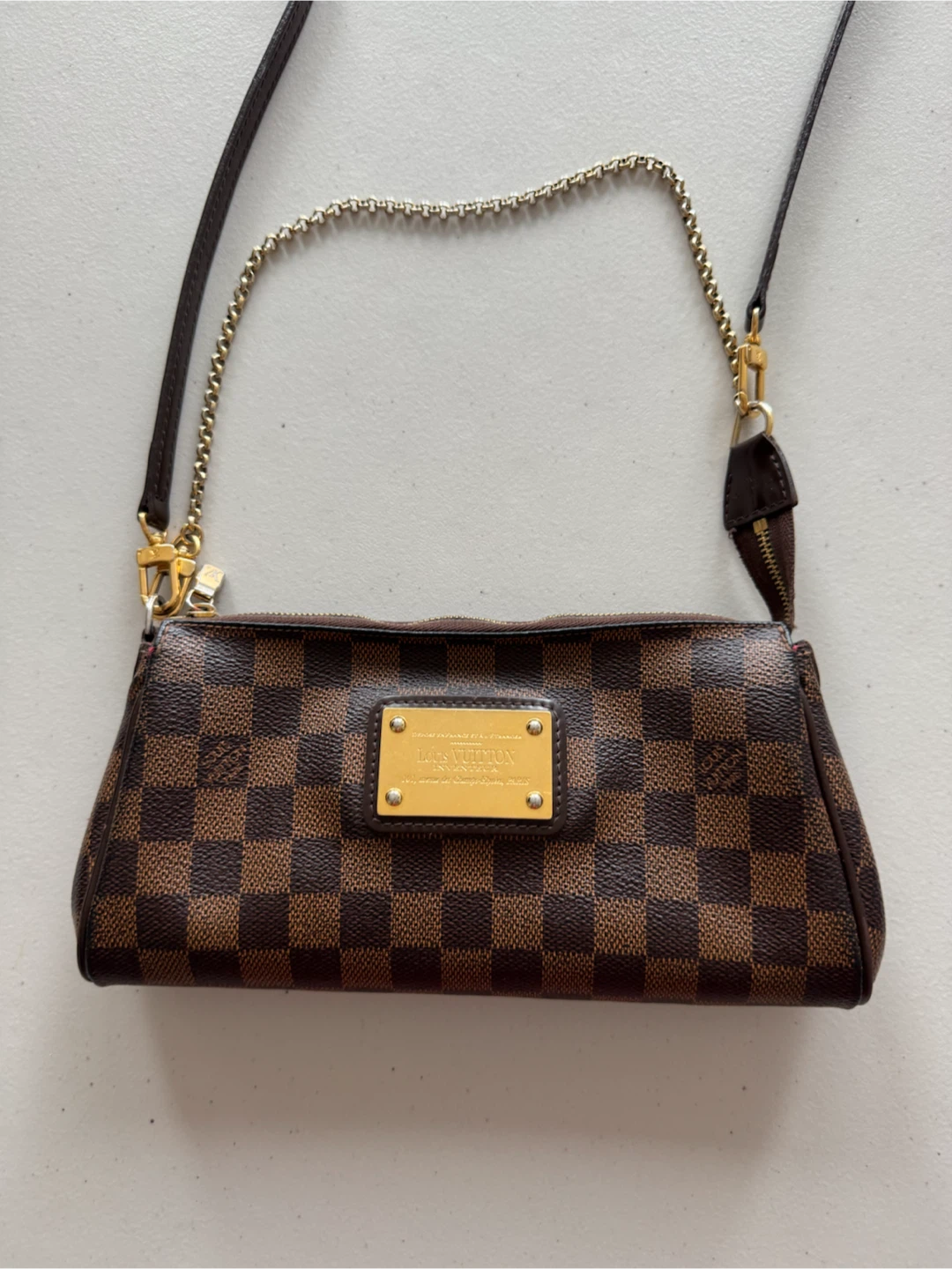 Louis Vuitton Damier Ebene Eva Clutch Crossbody Shoulder Bag - photo 2