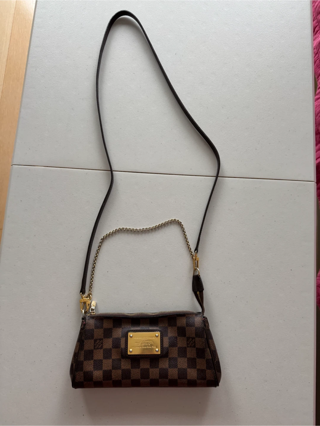 Louis Vuitton Damier Ebene Eva Clutch Crossbody Shoulder Bag - photo 3