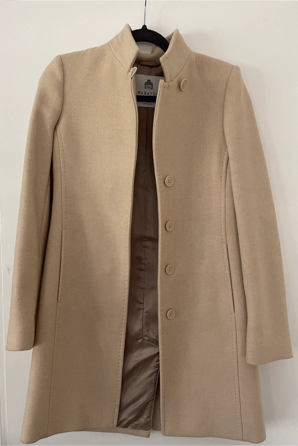 Babaton Tan Wool Blend Atelier Coat