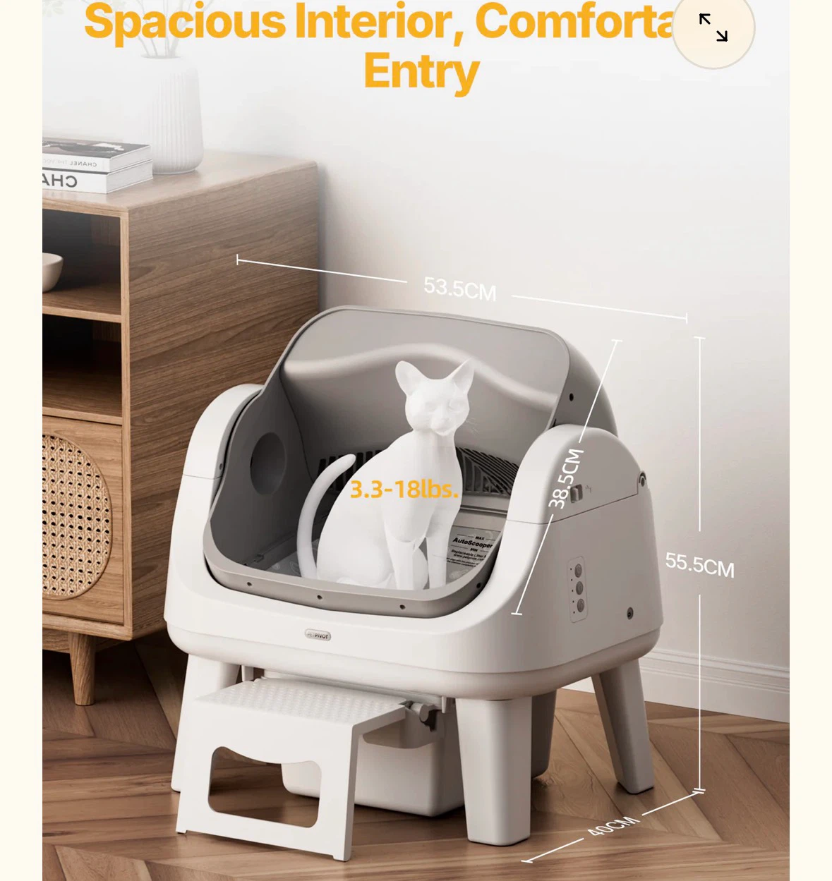 PetPivot AutoScooper 12 Lite Cat Litter Box - photo 3