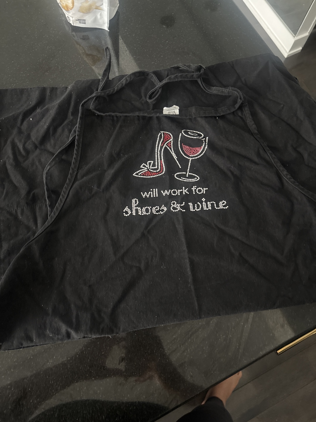 Black Will Work For Shoes & Wine Apron