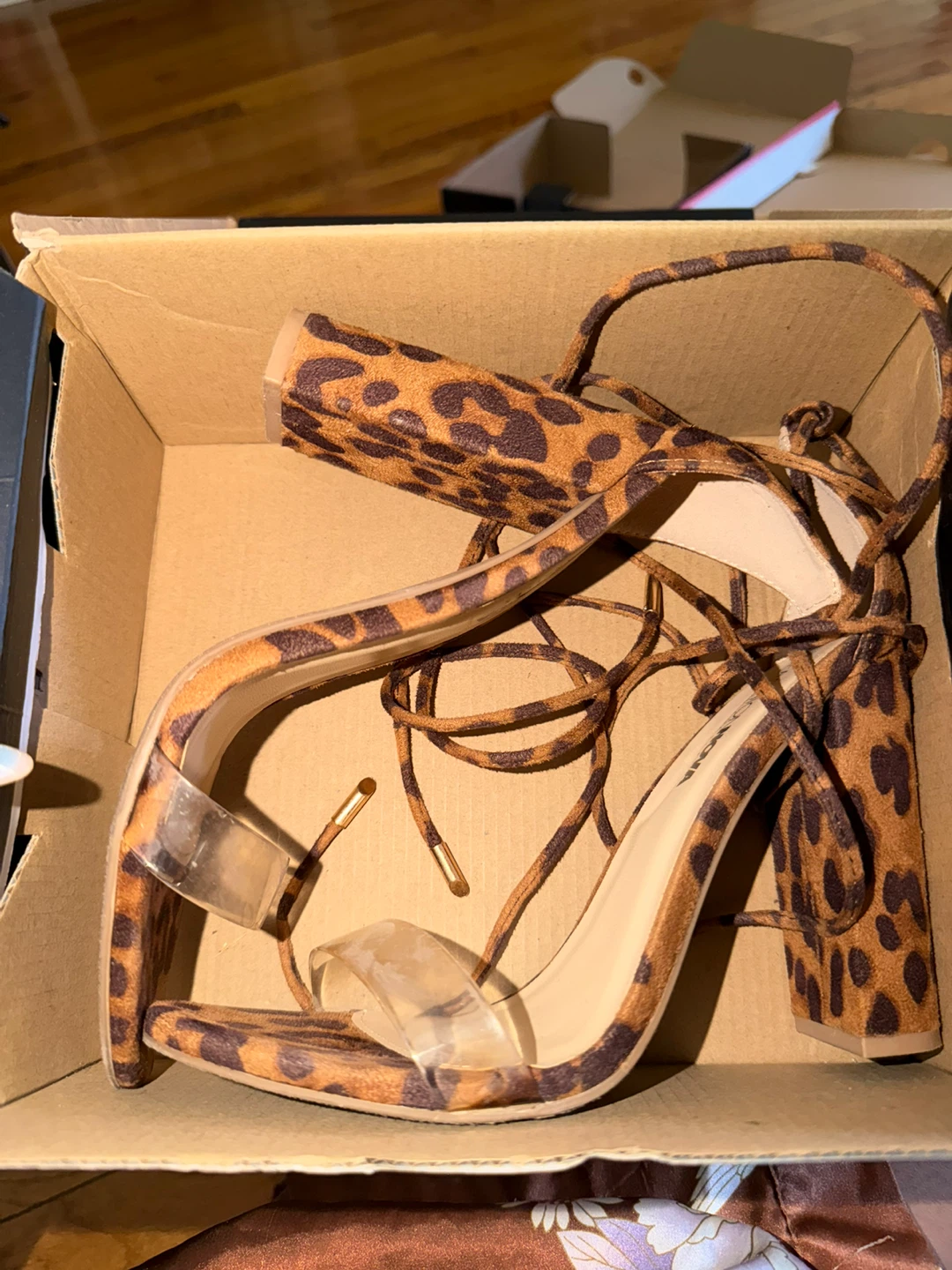 Fashion Nova Leopard Print Lace-Up Heels - photo 2