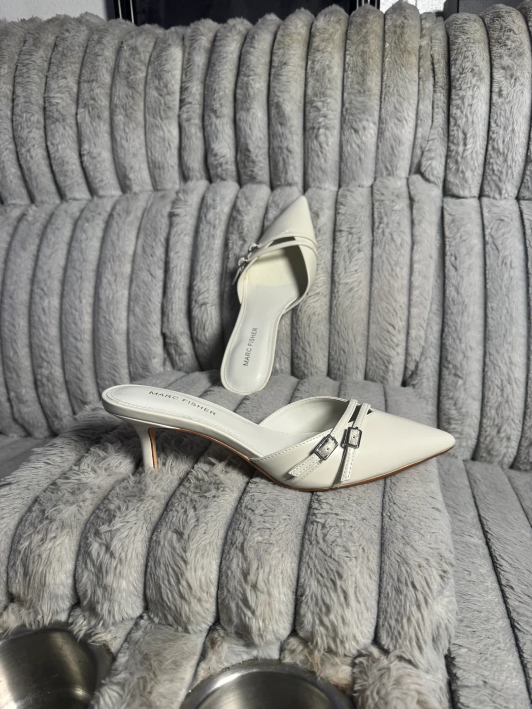 Marc Fisher White Kitten Heel Mules - photo 5
