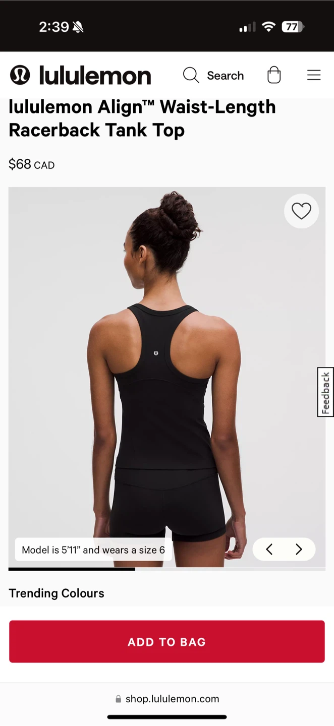 lululemon Align™ Waist-Length Racerback Tank Top - photo 2