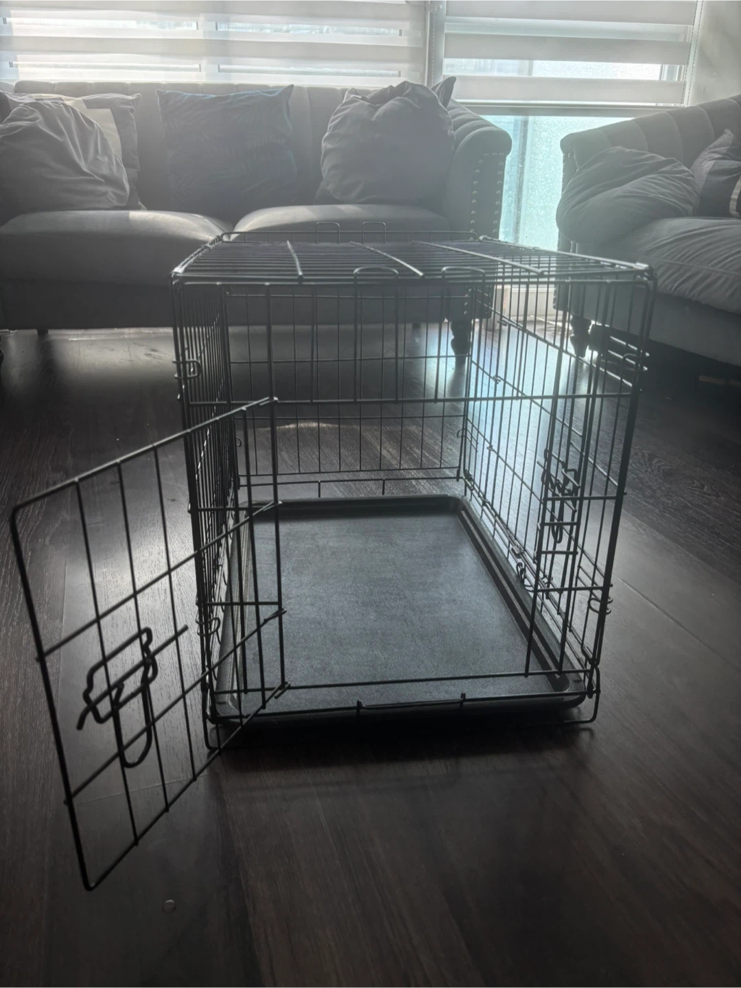 Black Metal Dog/Cat Crate with Tray - photo 5