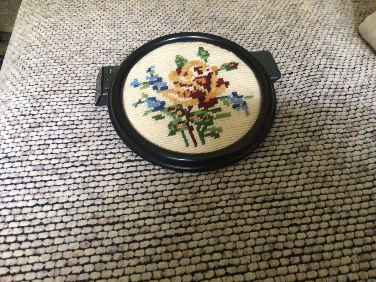 Vintage Floral Needlepoint Wall Art