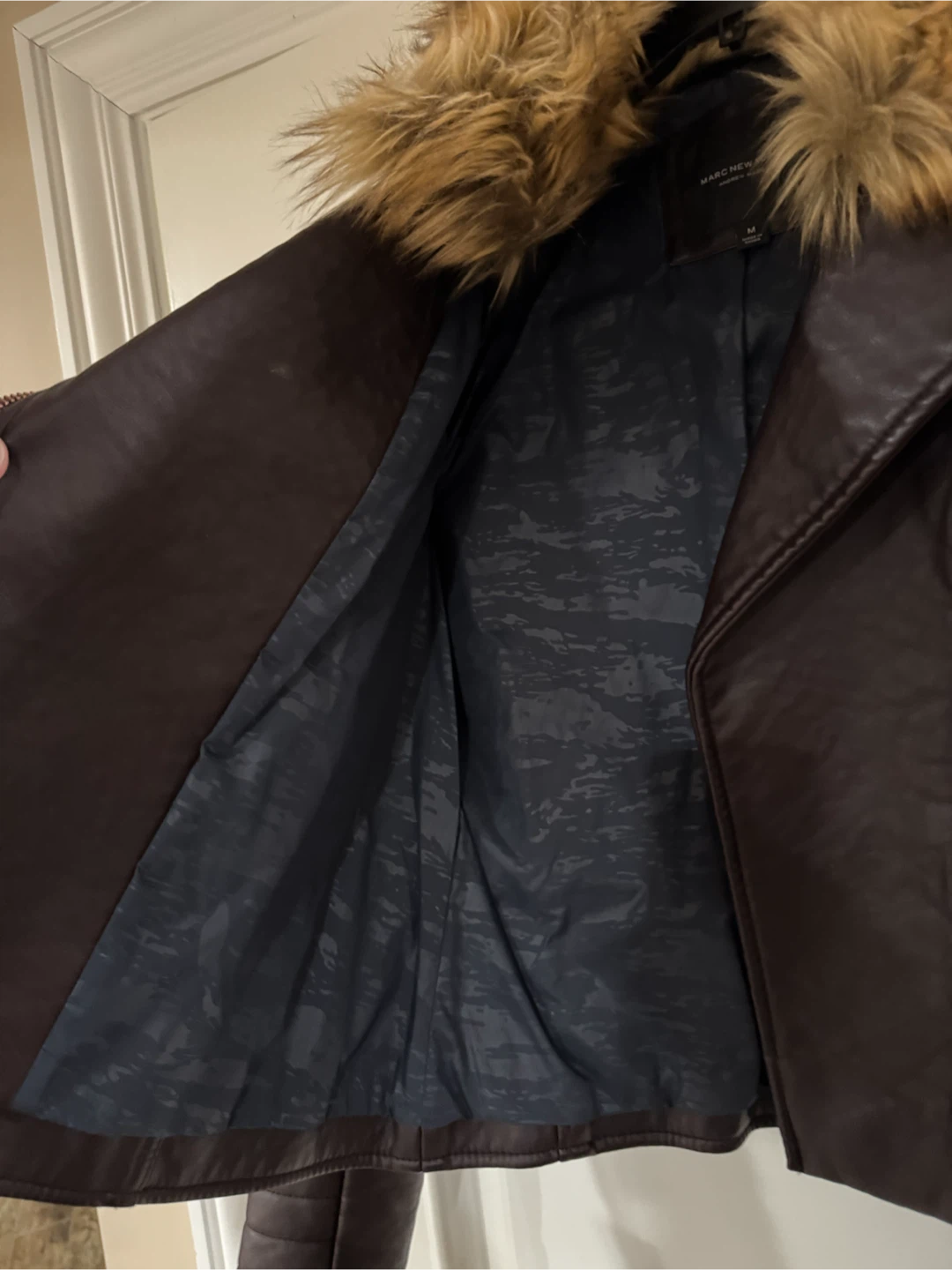Marc New York Faux Leather Moto Jacket with Fur Trim - photo 3