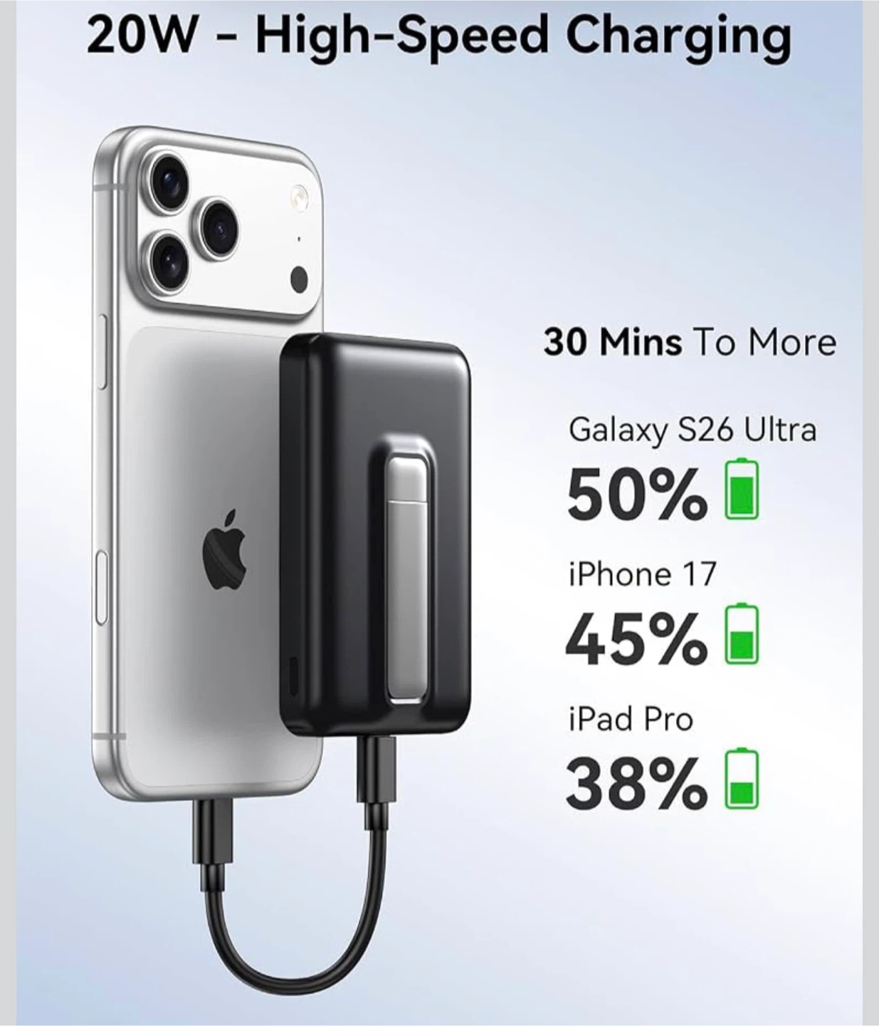 10000mAh Magnetic Wireless Power Bank with Stand - photo 5