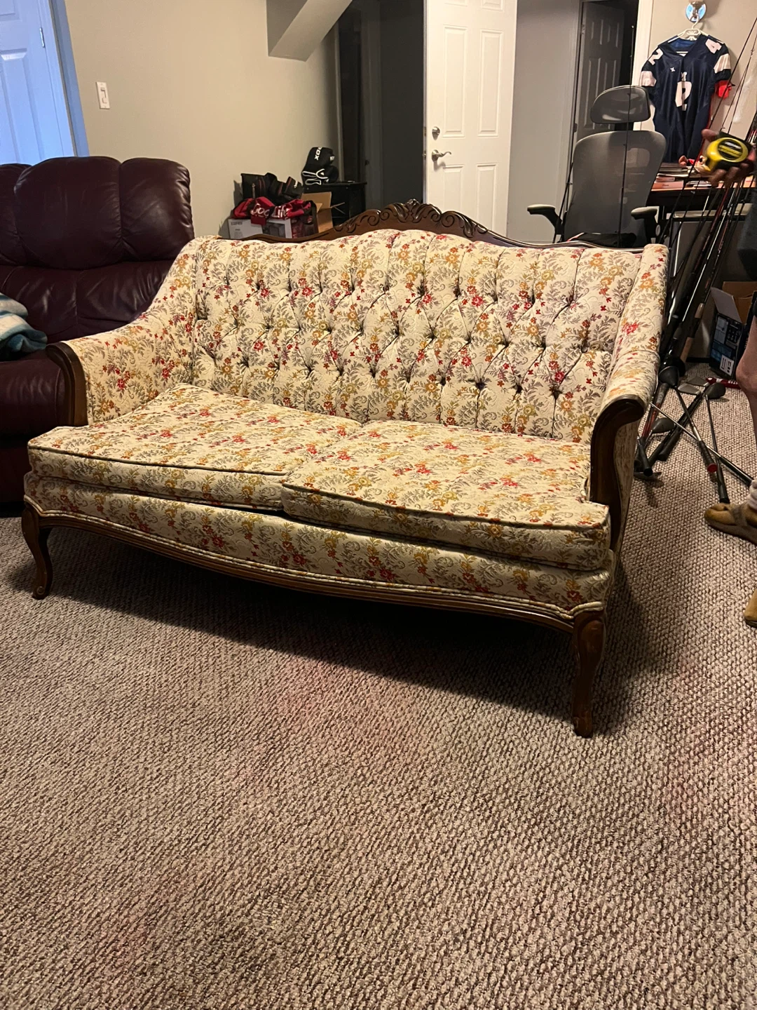 Vintage Floral Print Loveseat