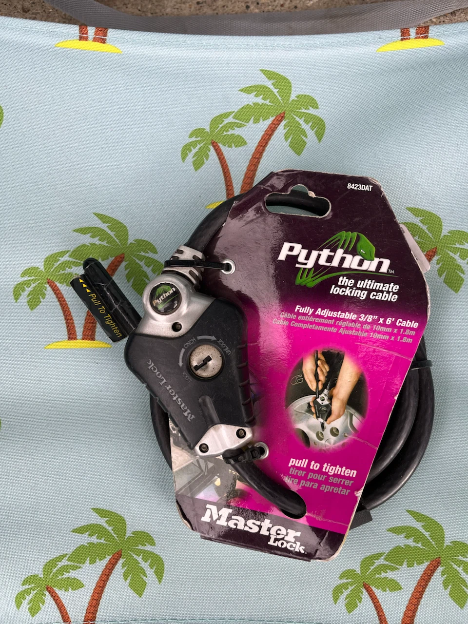 Master Lock Python 8423DAT Adjustable Locking Cable 3/8" x 6'