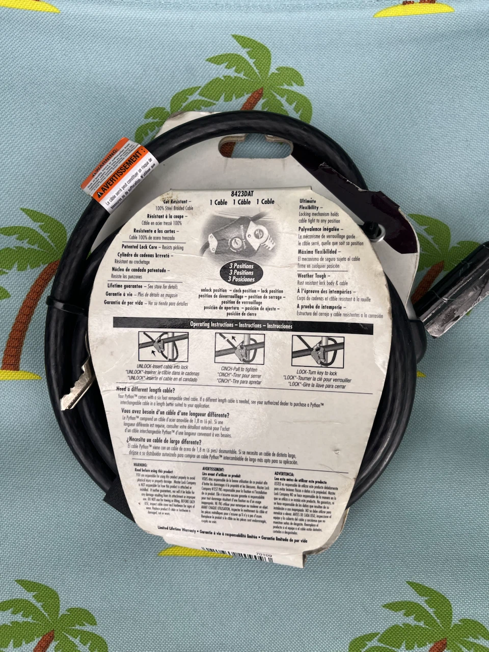 Master Lock Python 8423DAT Adjustable Locking Cable 3/8" x 6' - photo 2