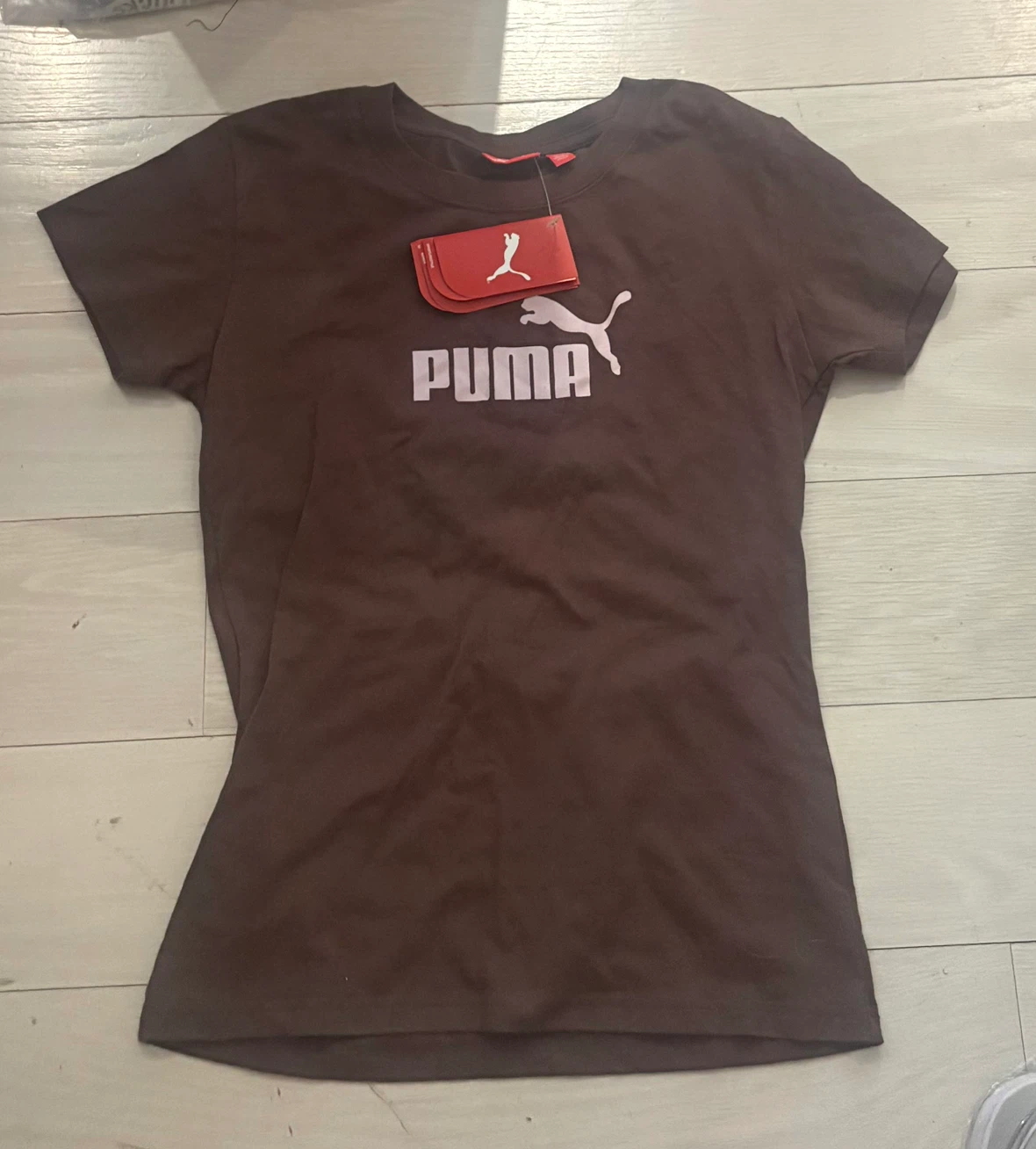 NWT Puma Women's  T-Shirt Brown Pink Size Small NEW