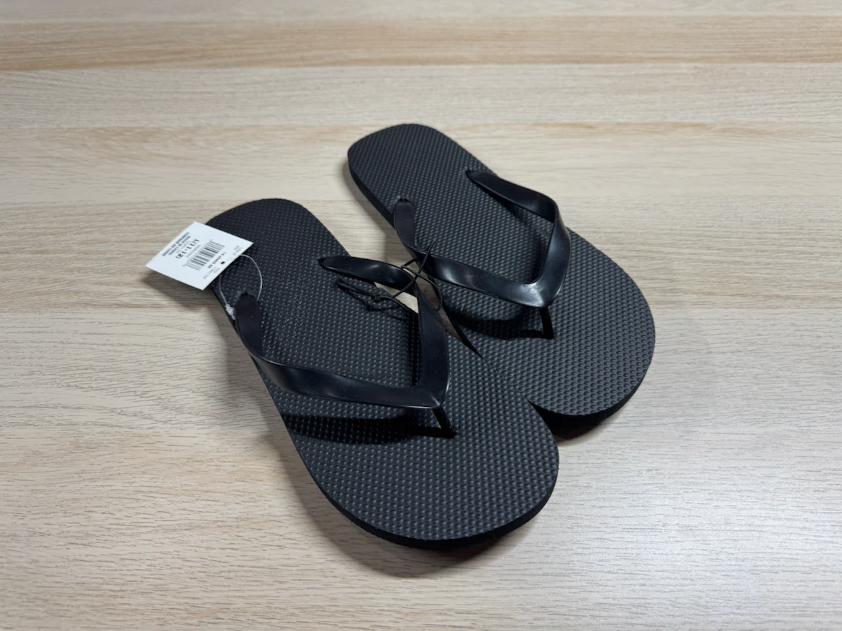 George Flip Flops Black Size L (11-12)