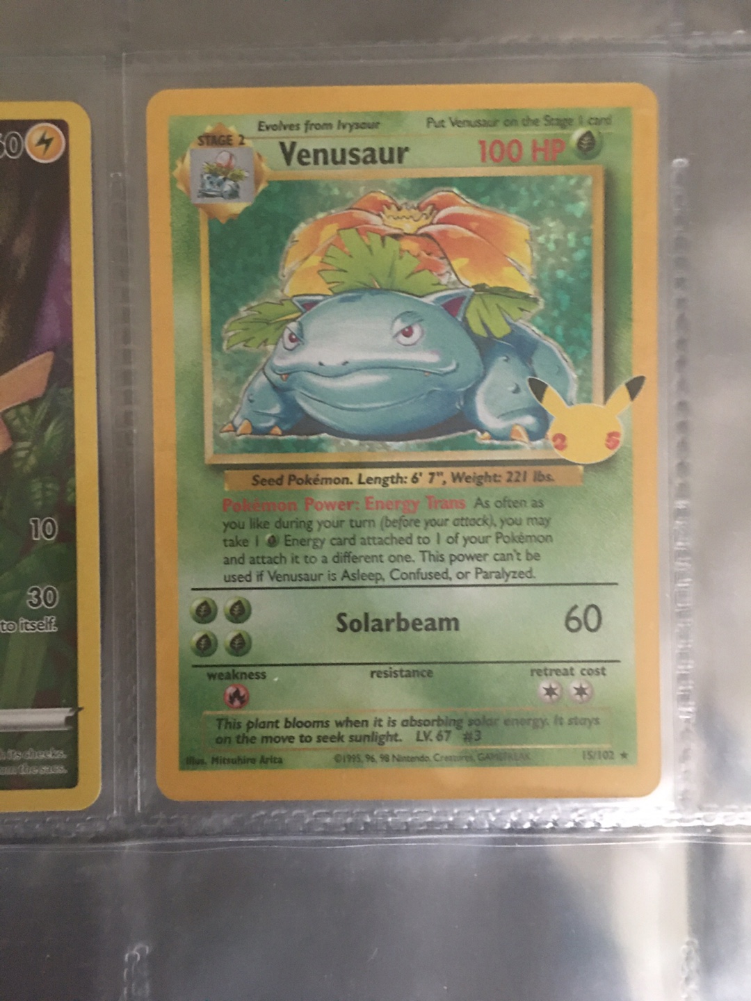 Pokemon TCG Venusaur & Pikachu Cards