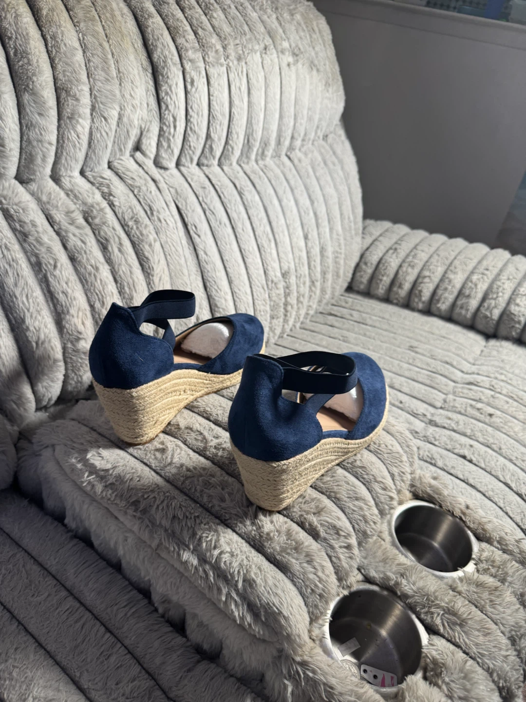 Blue Suede Wedge Espadrilles - photo 4