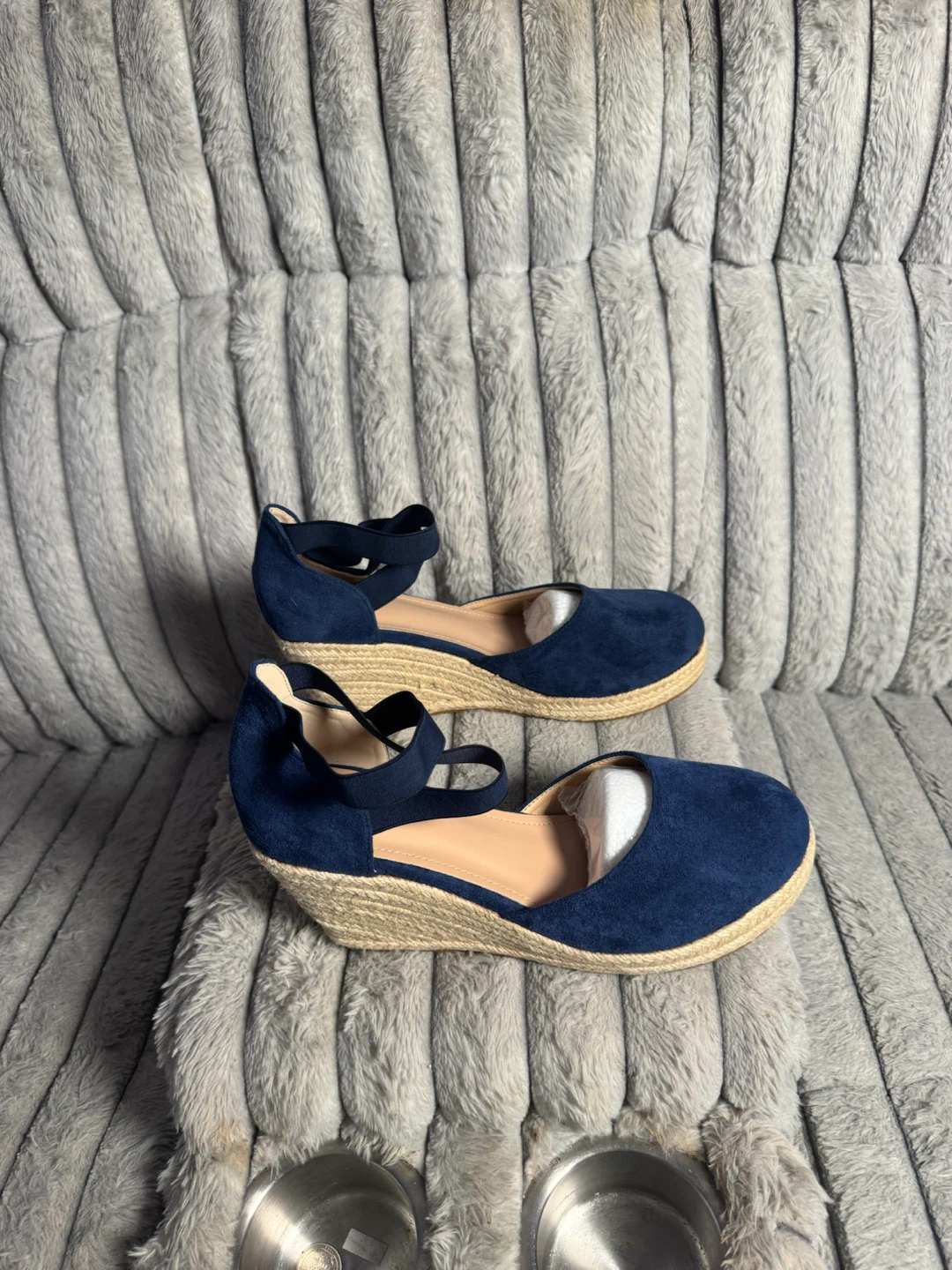 Blue Suede Wedge Espadrilles - photo 5