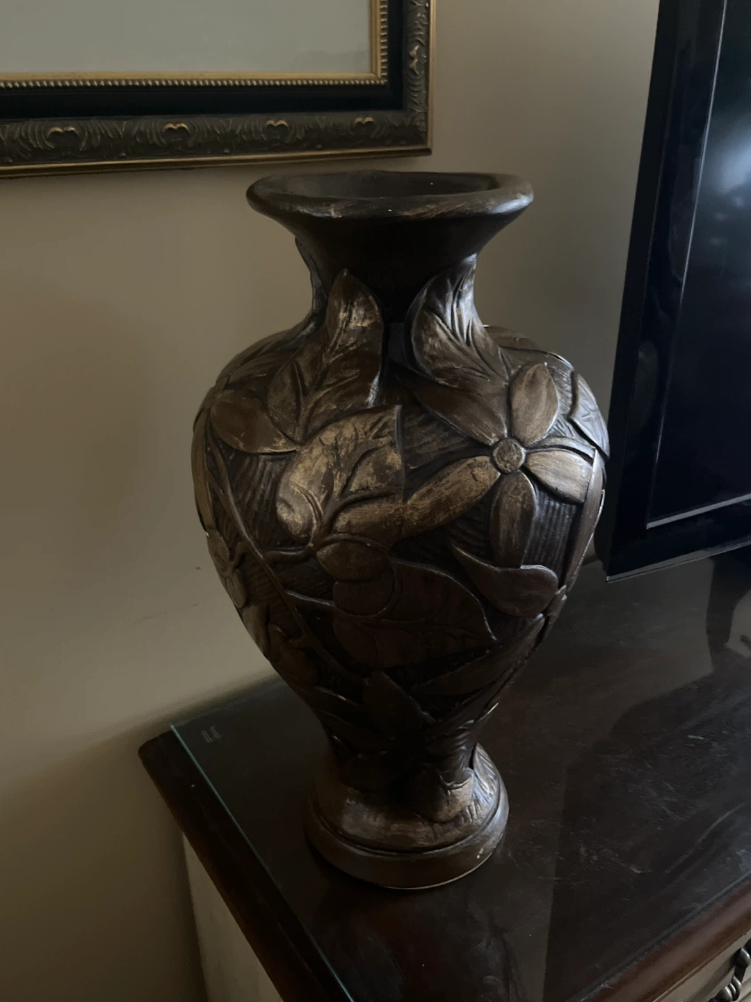 Massive 21.5" Antique-Style Statement Floor Vase (Bronze Finish) - photo 4