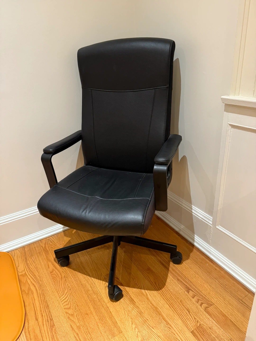 Black Faux Leather Office Chair