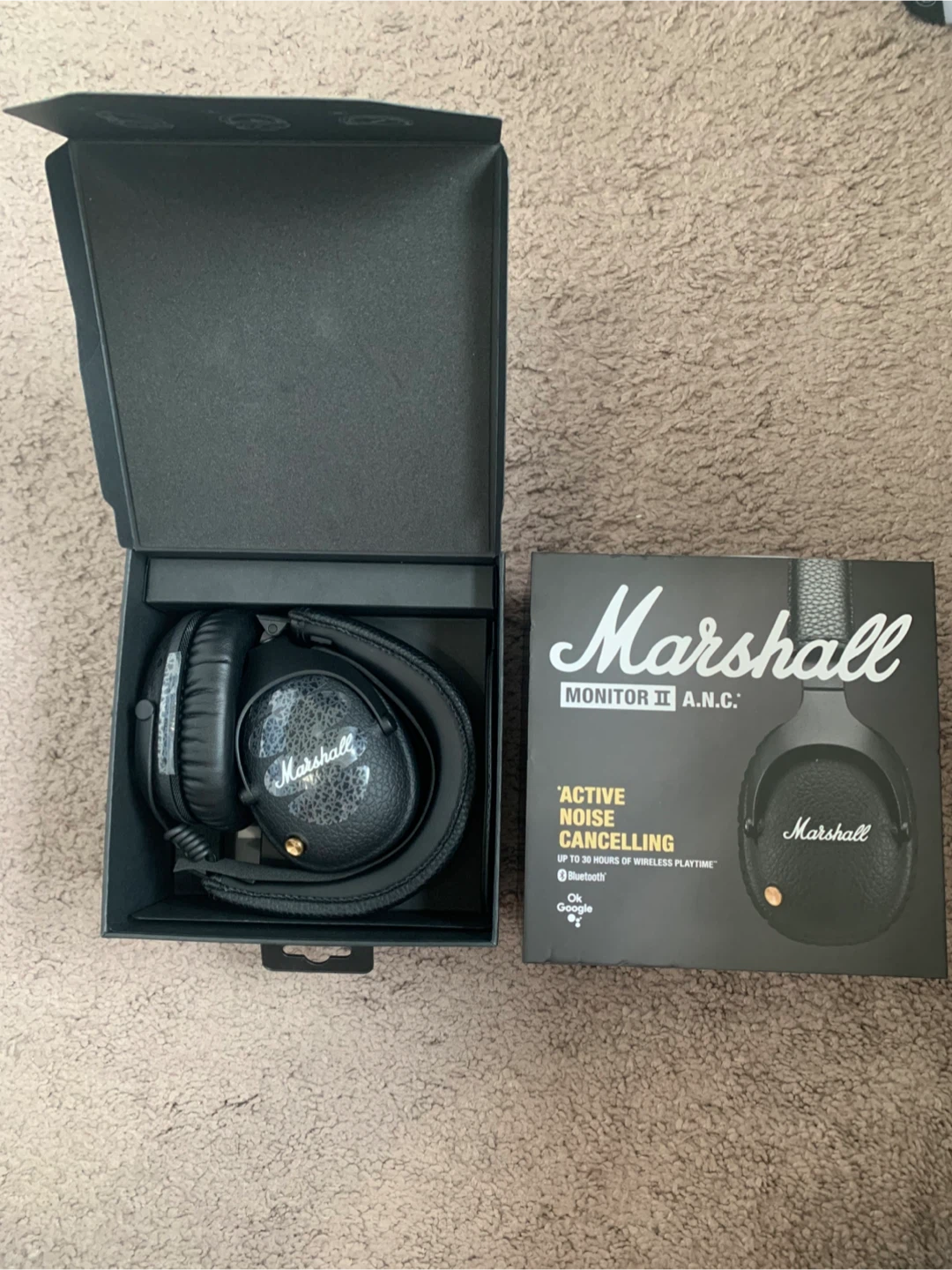 Marshall Monitor II ANC Bluetooth Headphones, Black