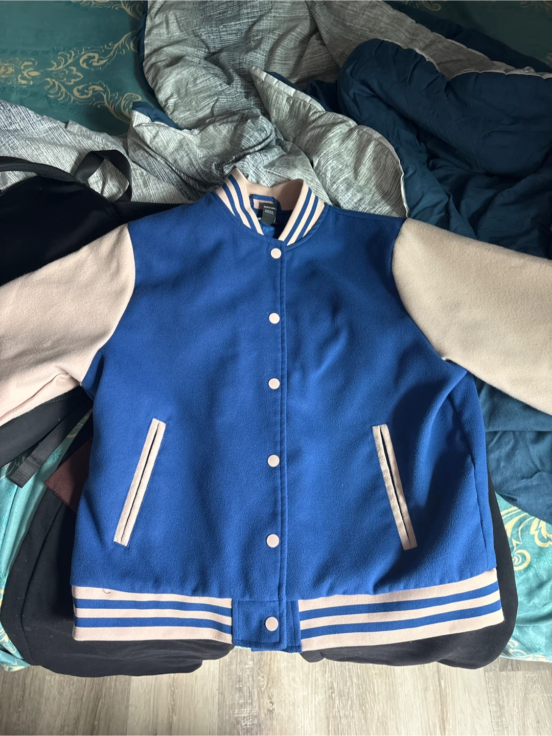 Blue and Cream Varsity Jacket