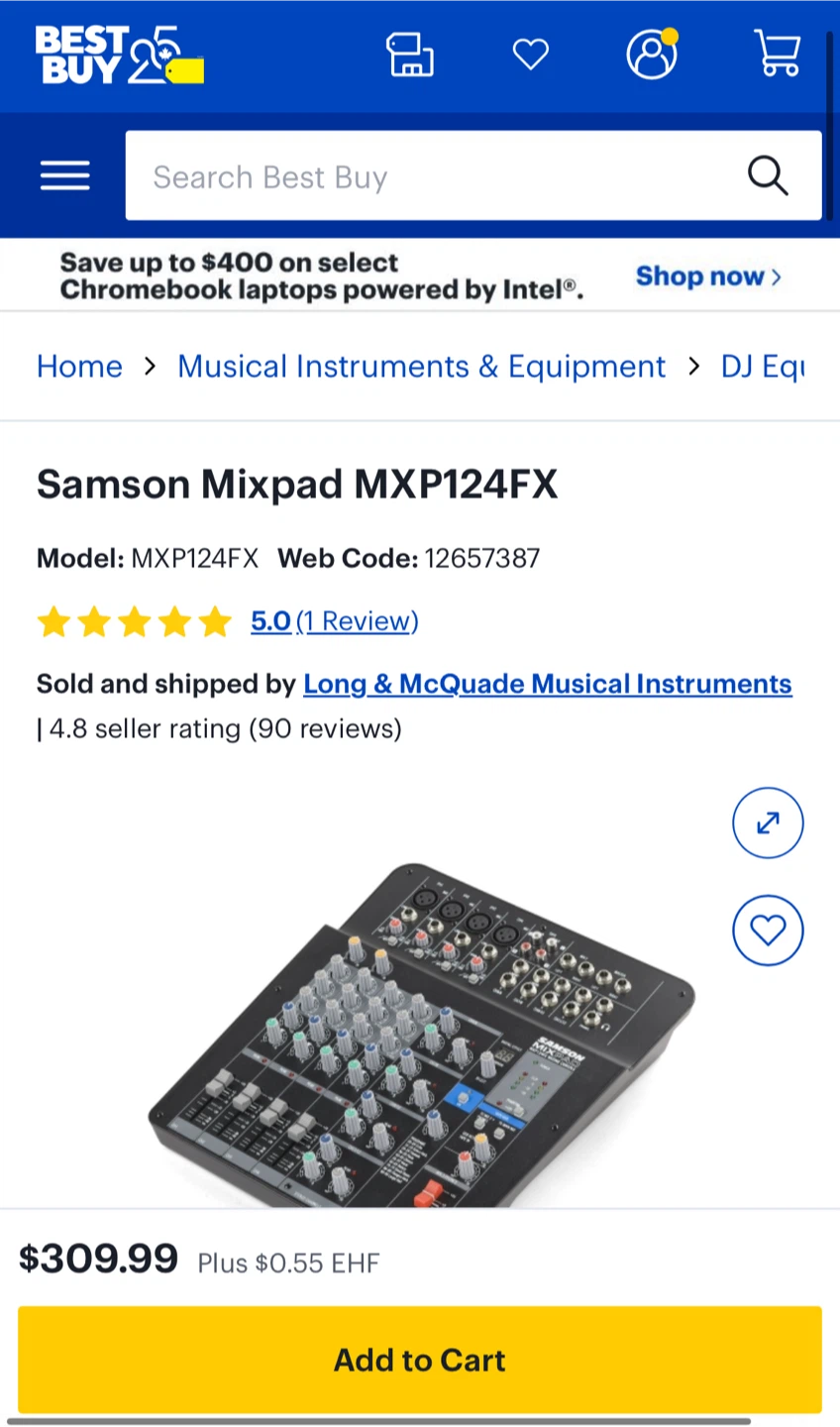 Samson Mixpad MXP124FX 12-Channel Stereo Mixer - photo 4