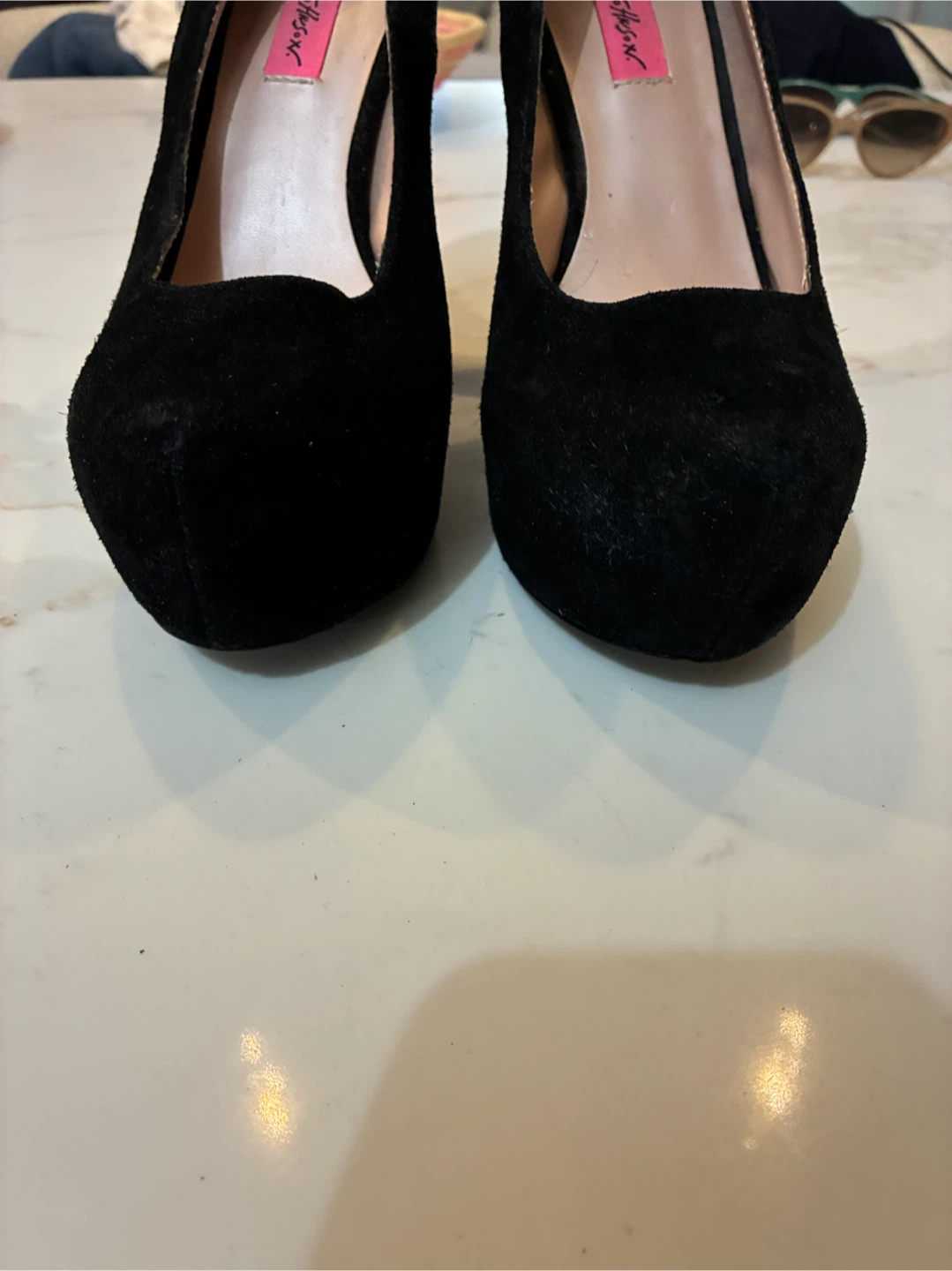 Betsy Johnson Sophia Black Suede Platform Pumps 8.5M - photo 4