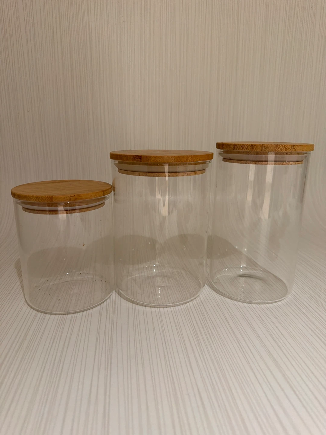 Glass Storage Jars with Bamboo Lids