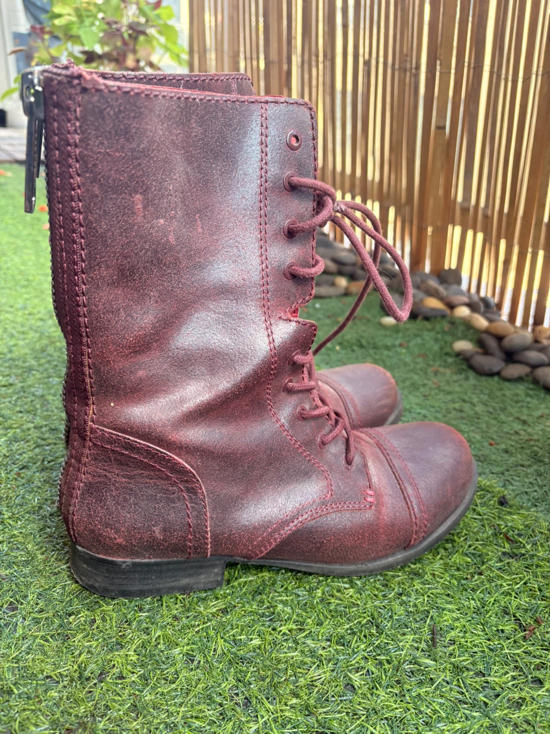 ALDO Burgundy Lace-up Boots