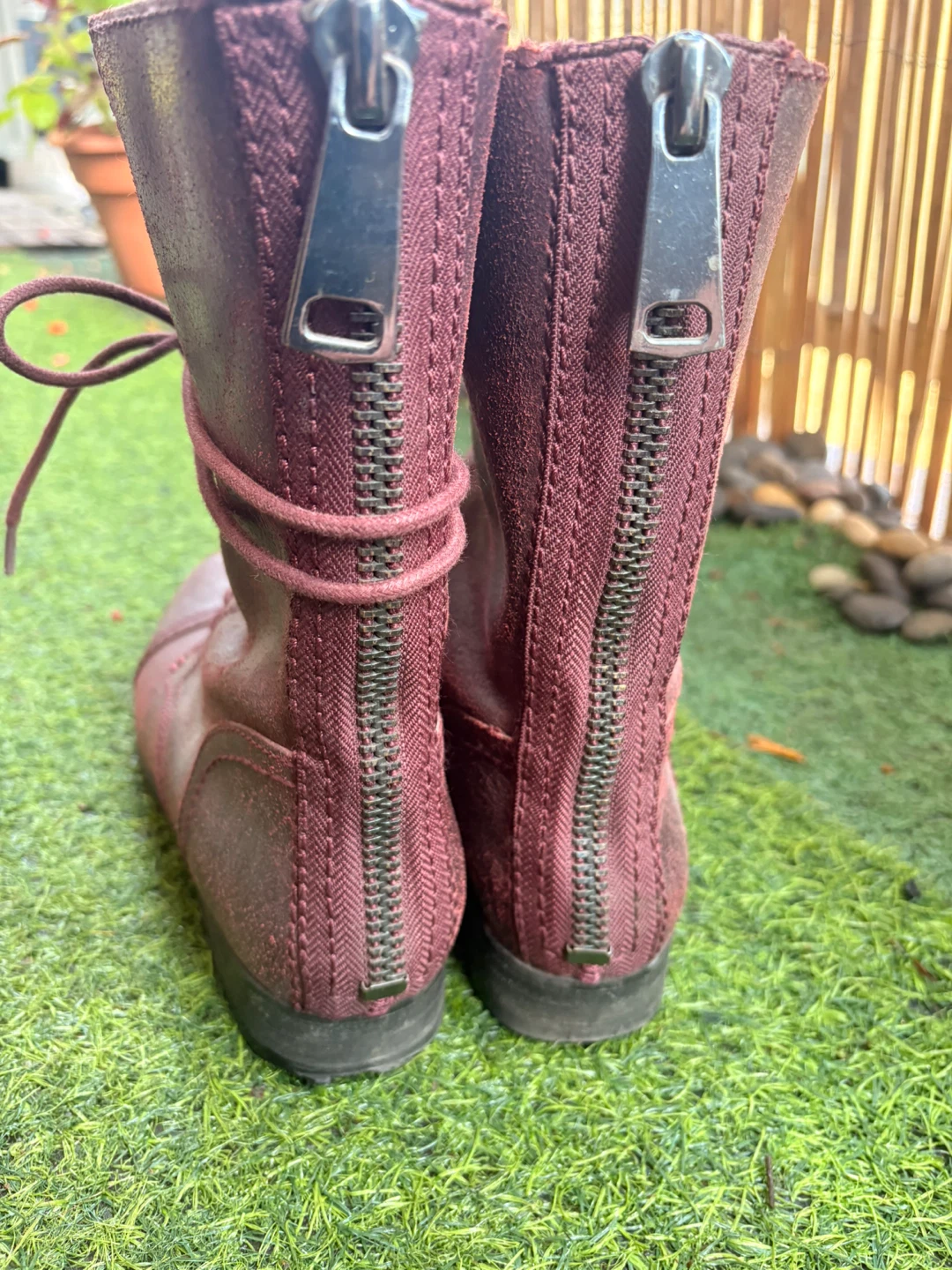 ALDO Burgundy Lace-up Boots - photo 2
