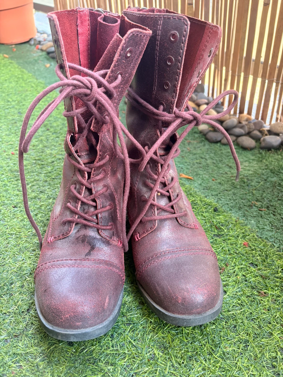 ALDO Burgundy Lace-up Boots - photo 4
