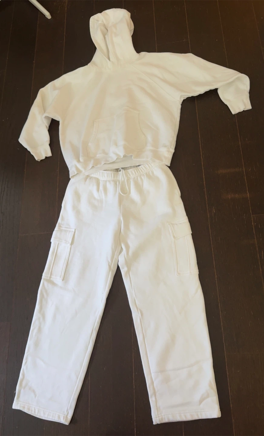 Aritzia Sweatfleece White Matching Set