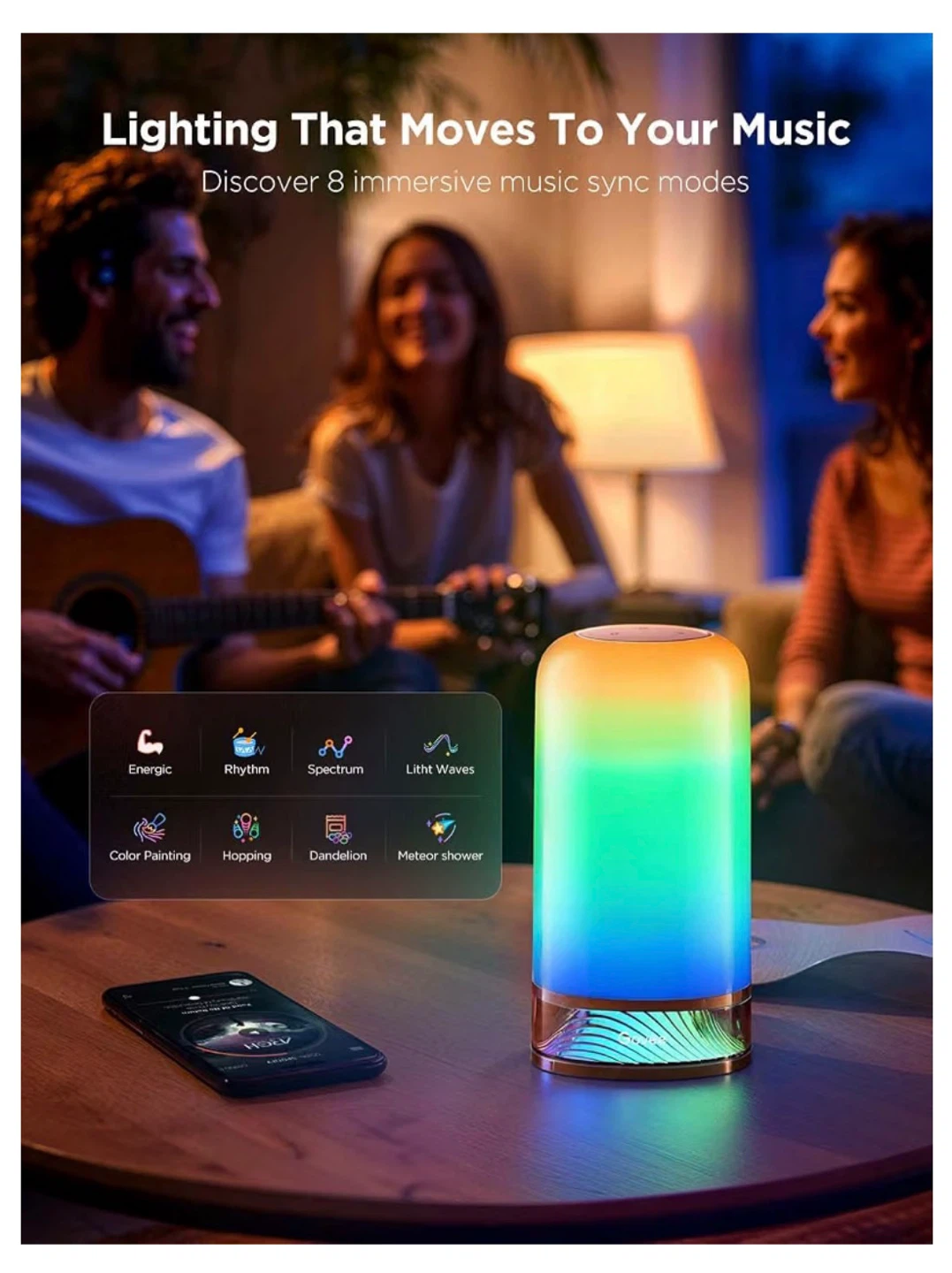 Govee RGBIC Smart Table Lamp 2 Google/Alexa Compatible
