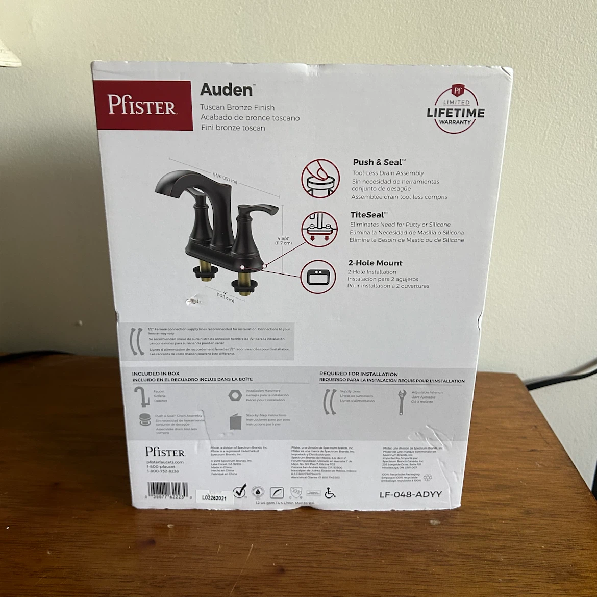 Pfister Auden 4" Centerset Bathroom Faucet - Tuscan Bronze - photo 2