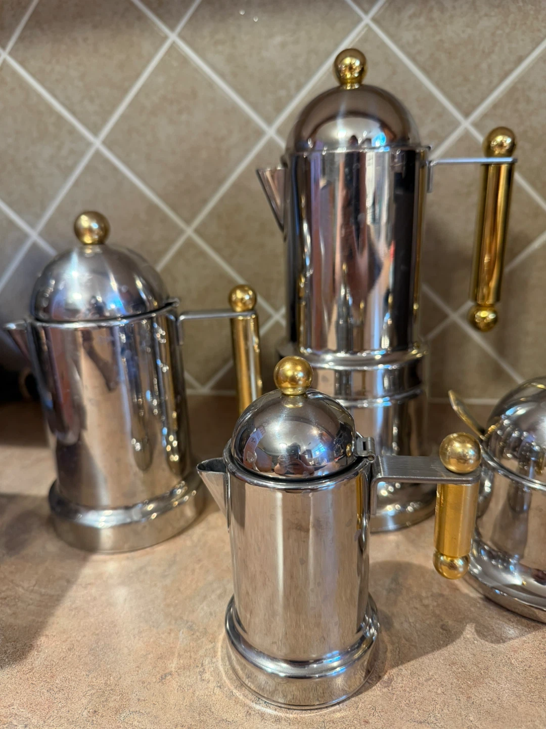 Italian Stainless Steel Espresso Set - photo 2