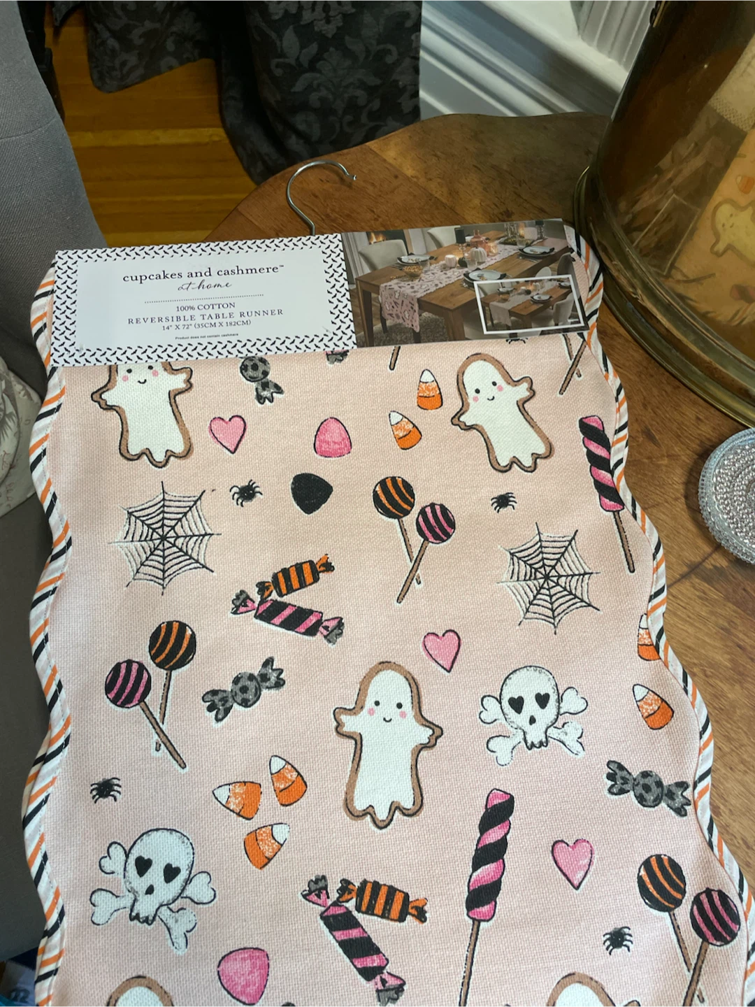 Cupcakes and Cashmere Halloween Reversible Table Runner