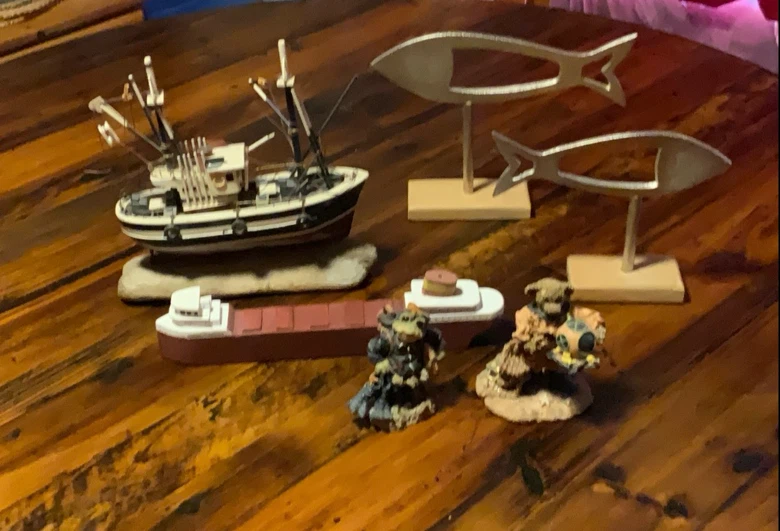 Assorted Nautical trinkets:  boats, fish, scuba & deep sea diver