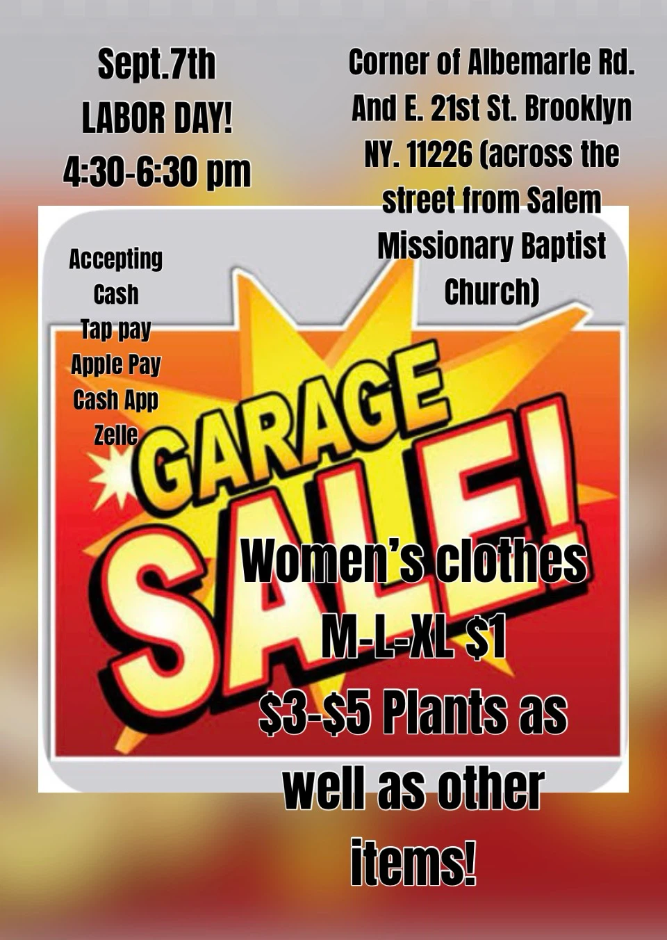 Sale! Today! 4:30-6:30pm