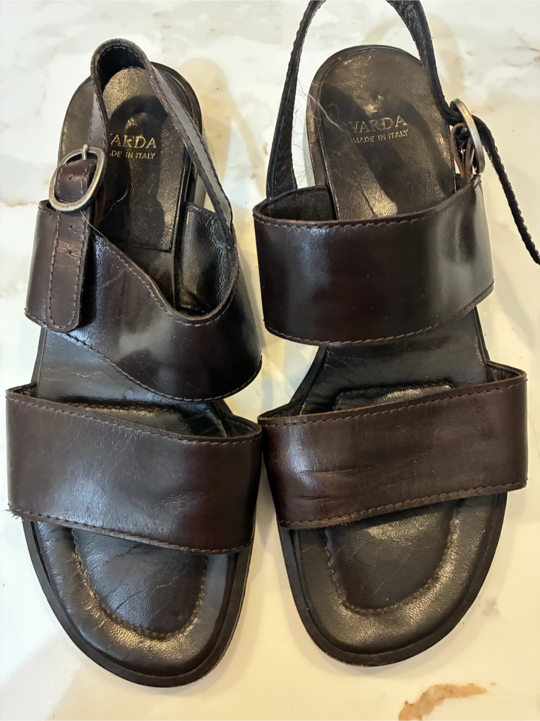 Varda Italian Leather Platform Sandals – Size 10