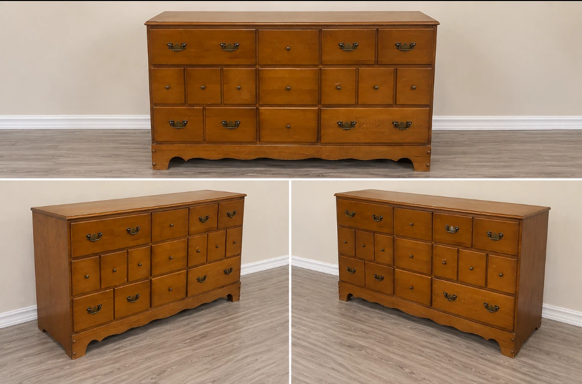 Wooden Dresser with 9 Drawers