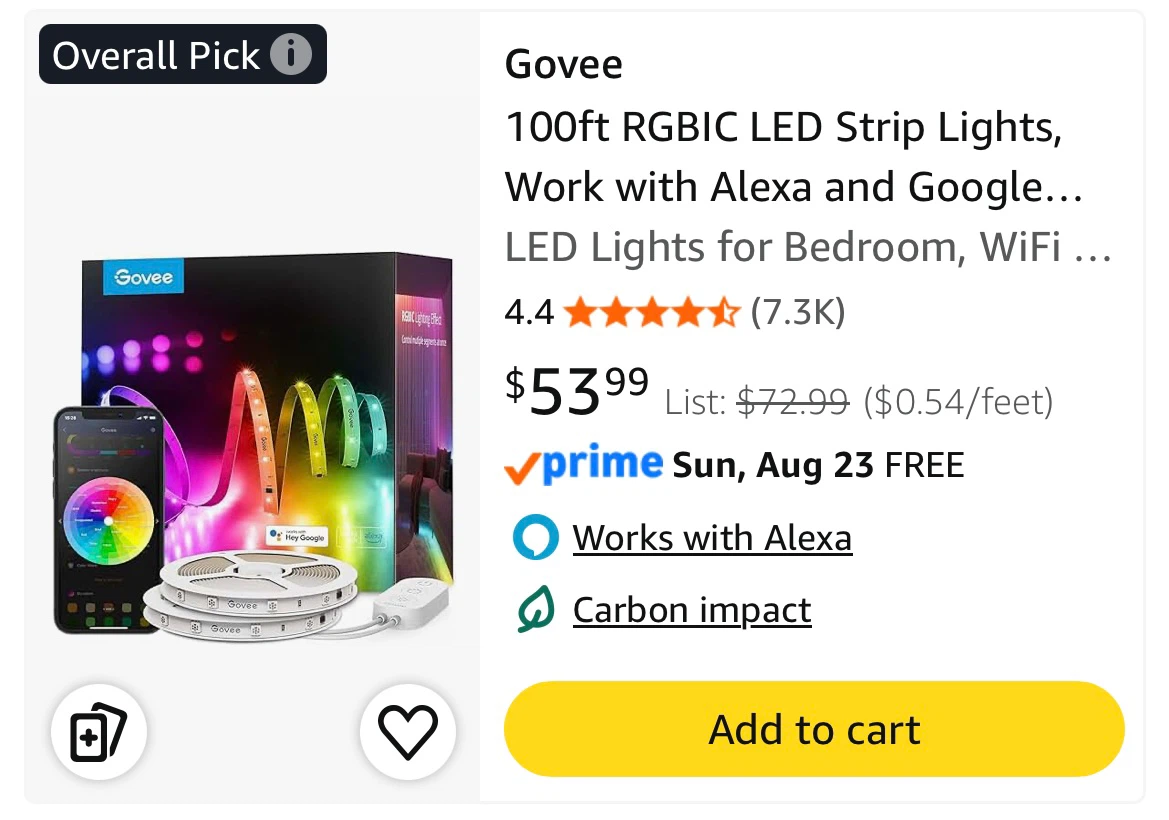 Govee 100ft RGBIC LED Strip Lights Google/Alexa Compatible - photo 4