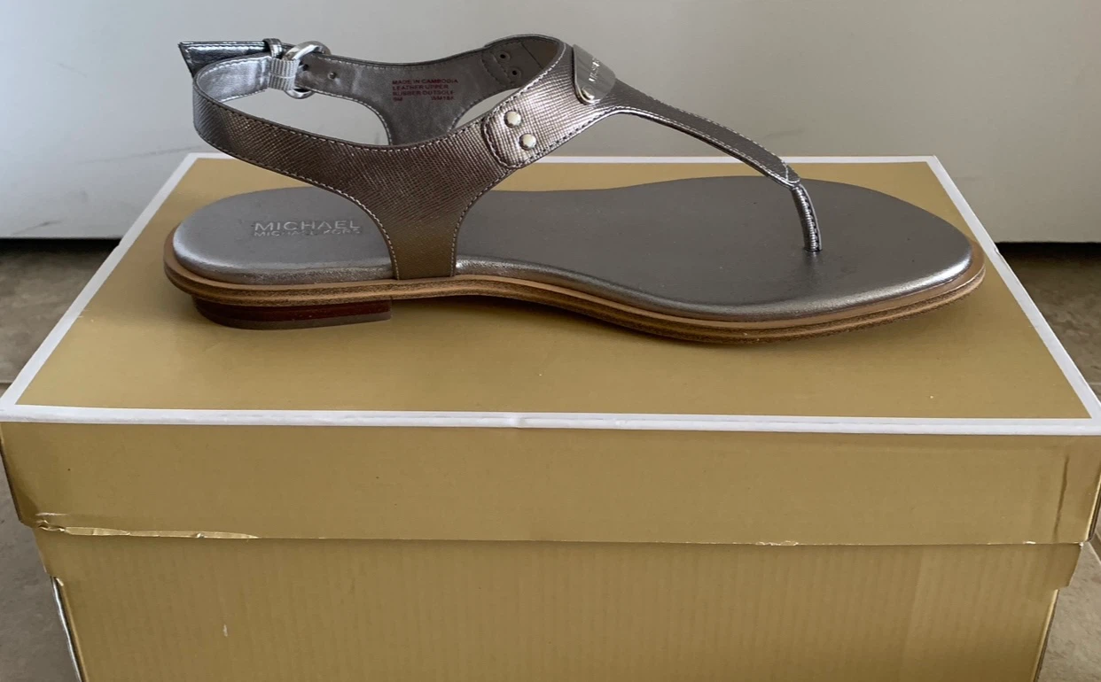 Michael Kors Silver Leather Sandals