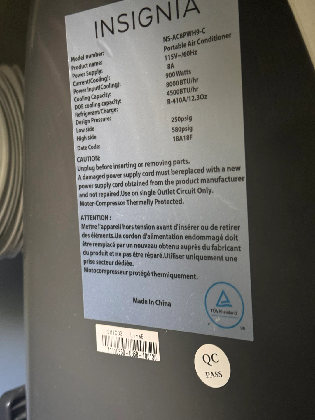 Insignia 8000 BTU Portable Air Conditioner - photo 3