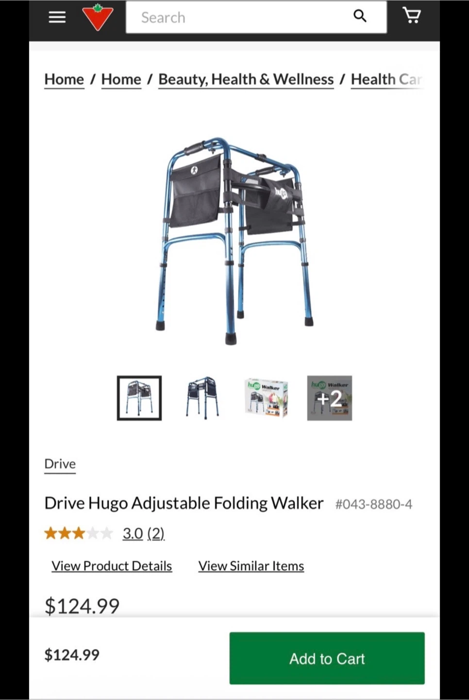 Hugo Adjustable Folding Walker - photo 3